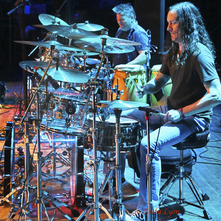 Image of Jeffrey Stevens and Russ Tomlinson playing percussion for Southbound